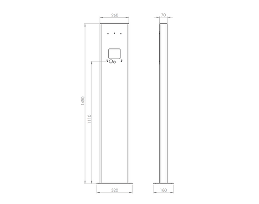 Palo per il montaggio della wallbox DAZE-box