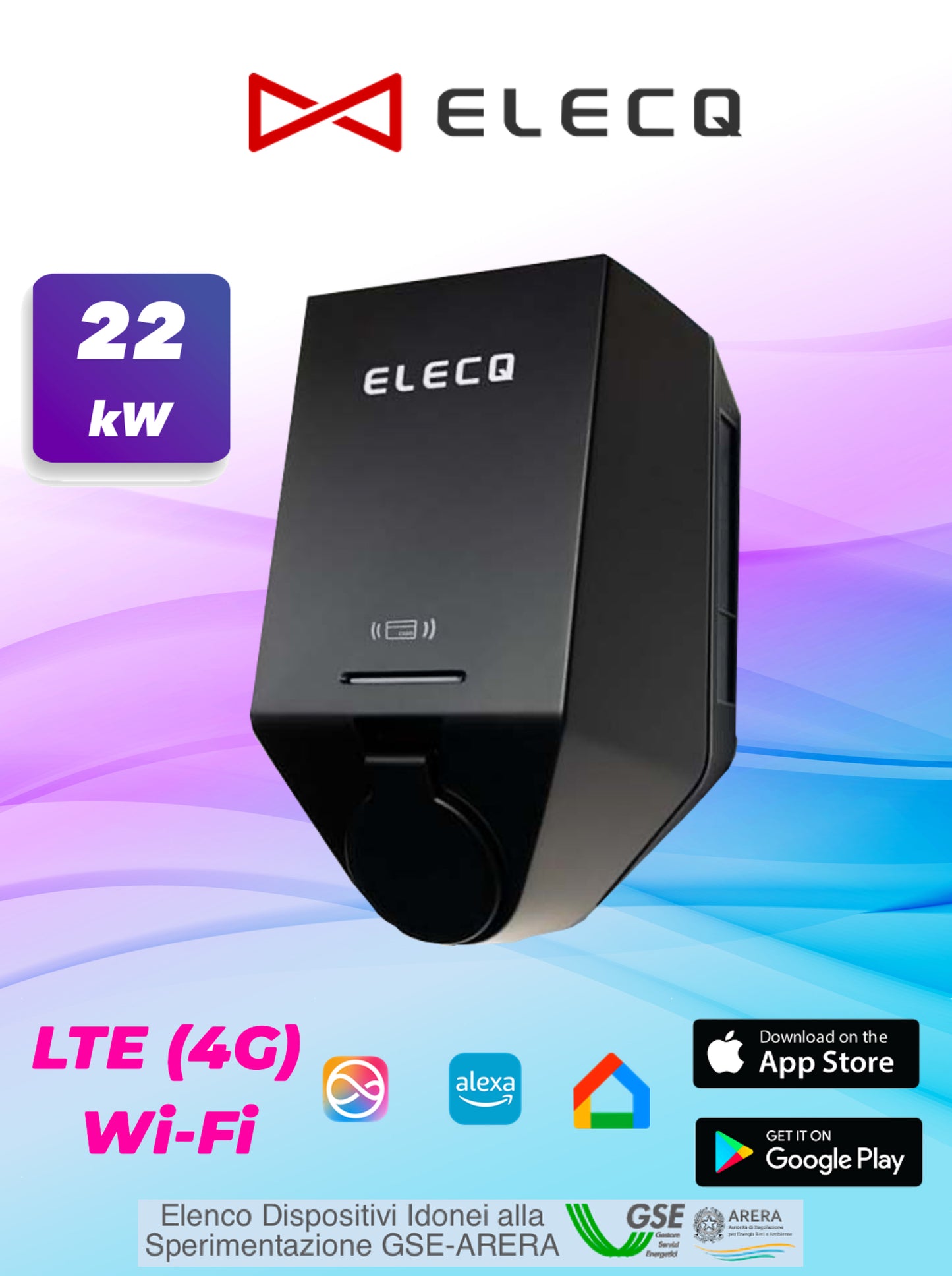 ELECQ Home AC 22kW - LTE - WiFi - trójfazowy